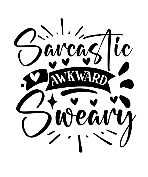 Sarcastic Awkward Sweary-01 (5) Poster Canvas Movie Film Print A0 A1 A2 A3 A4 A5