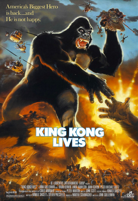 King Kong Lives 01 Poster Canvas Movie Film Print A0 A1 A2 A3 A4 A5 A6 Art Wall
