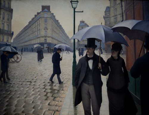 gustave-caillebotte---paris-street-rainy-day-bez ramki Poster Canvas Movie Film