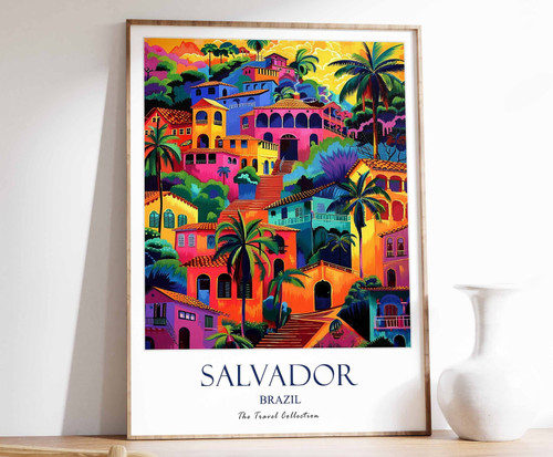 9_Salvador Print, Salvador Travel Poster, Brazil Travel Print, Tropical Decor, B