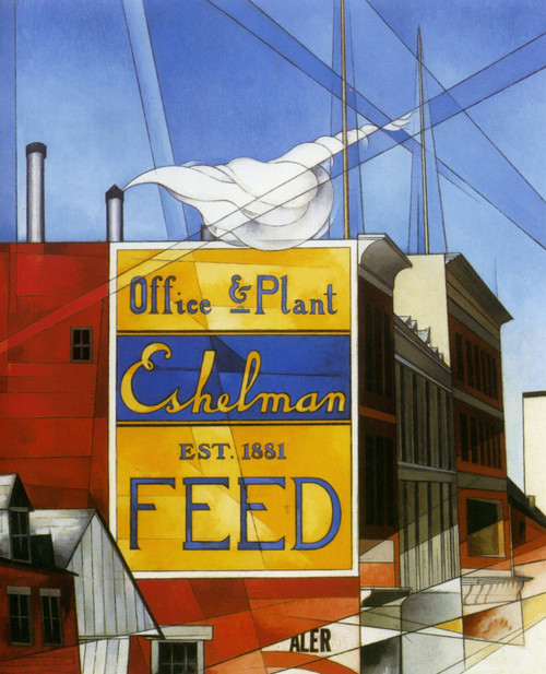 1930 Charles Demuth Edifiices Lancaster American painting Poster Canvas Movie Fi