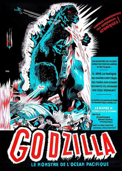 Godzilla - Gojira 1954 First Movie (6) Poster Canvas Movie Film Print A0 A1 A2 A