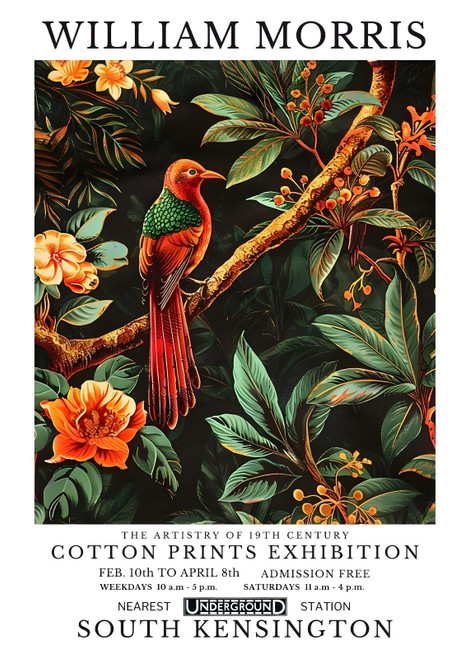 William Morris - Birds (61) Poster Canvas Cotton Print Exhibition A0 A1 A2 A3 A4