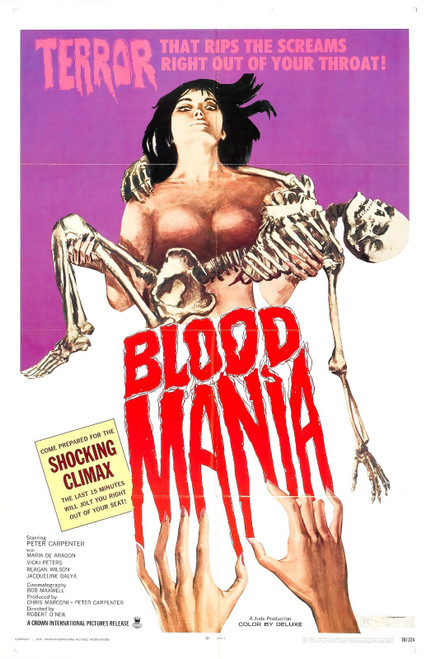 Blood Mania 01 Poster Canvas Movie Film Print A0 A1 A2 A3 A4 A5 A6 Art Wall Deco