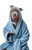 Cut Funny Dog portrait in human clothes blue Charming Art Print Dressing Gown