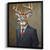 Vintage Stag In A Suit Portrait Retro Stag Wall Art Framed Picture Stag Print (3