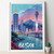 Busan South Korea Travel Poster - Vibrant City Nightscape Art Print Poster Canva