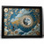 Lunar Art Print Gold And Blue Floral Wall Art Full Moon Artwork Celestrial Art (
