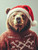 Christmas Bear-3by4 Poster Canvas Funny Annimals Pritnt A0 A1 A2 A3 A4 A5 A6