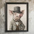 Pig Suit Animal Wall Art Print Piglet Poster Art Print Vintage Pig Picture Print