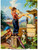 HY (HENRY) HINTERMEISTER (American, 1897-1972). Building a Fort. Oil Poster Canv