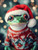 Christmas Frog-3by4 Poster Canvas Funny Annimals Pritnt A0 A1 A2 A3 A4 A5 A6