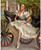 Gil Elvgren - Pinup Girl - Woman in White Stepping Out of Carriage 1946 Poster C