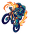 223. Astronaut riding bmx sticker Fun Gift Poster Canvas Print A0 A1 A2 A3 A4 A5