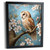 Barn Owl On A Branch Art Print Owl Wall Art Owl Gift White Flowers Owl Print Pos