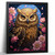 Cute Owl On A Branch Art Print Owl Wall Art Owl Gift Pink Blossom Owl Print (2)