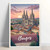 Burgos Spain Travel Poster - Art Deco Watercolor Cathedral Print Poster Canvas M