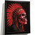 Red Feathered Skull Wall Art Print Red Skull Artwork Print Bedroom Picture Print