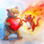 little-brown-bear-with-the-shield-in-a-shape-of-th Art Gallery Poster Canvas Pri