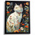 Cat In Floral Field Art Print Wall Art Framed Picture Flower Artwork Gift (1) Po