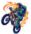 223. Astronaut riding bmx (2) Fun Gift Poster Canvas Print A0 A1 A2 A3 A4 A5 A6