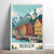 Majestic Bergen Norway Travel Poster - Breathtaking Fjord and Cityscape Art Prin