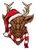 194. Deer Wearing Santa Hat Sticker Poster Canvas Movie Film Print A0 A1 A2 A3 A