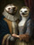 Aristocratic Sloth Couple 3by4 Poster Canvas Funny Annimals Pritnt A0 A1 A2 A3 A