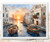 Coastal Sunset Harbour Boats Canvas Art Print for Tranquil Mediterranean Decor P
