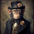 Gentelman Chimp is dressed in a formal, Victorian-inspired attire, complete wi