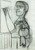 Pablo Picasso - The artist before his canvas 1938 Poster Canvas Movie Film Print