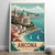 Ancona Italy Travel Poster - Majestic Cathedral Seascape Art Print Poster Canvas