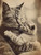 MamaBabyCat-2-3by4 Poster Canvas Funny Annimals Pritnt A0 A1 A2 A3 A4 A5 A6