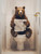 Bear on Toilet-3--3by4 Poster Canvas Funny Annimals Pritnt A0 A1 A2 A3 A4 A5 A6