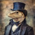 Lord Lizrd in a dark, formal top hat and a bow-tie. Poster Canvas Print Art Pai