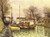 Alfred-Sisley-barges-on-the-canal-saint-martin-in-paris-1870 Poster Canvas Print