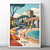 Italian Riviera Rimini Travel Poster - Vintage Style Landmark Art Print Poster C