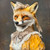 Lady Fox in a garment inspired by Victorian-style clothing, featuring layers of