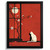 Cat Moon Red Artwork Print For The Bedroom Art Floral Lounge Wall Art Picture (1