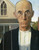 1930 Grant Wood american Gothic Detail l'Homme American painting Poster Canvas M