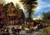 BRUEGHEL, Jan the Elder - A Village Street with the Holy Family Arriving at an I