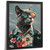 Chic Floral Cat Art Print Feline in Sunglasses & Leather Jacket Cat Wall Art (1)