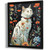 Cat In Floral Field Art Print Wall Art Framed Picture Flower Artwork Gift Poster