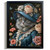 Regal Feline in Blue Dress Cat & Floral Art Print Cat Lady Aristocratic Cat Art