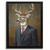 Vintage Stag In A Suit Portrait Retro Stag Wall Art Framed Picture Stag Print (2