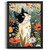 Cute Cat In Flowers Field Art Print Wall Art Framed Picture Flower Artwork Gift