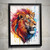 Colourful Lion Animal Wall Art Print Poster Lion Art Print Picture Lion Home Art