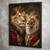 King & Queen Lion & Lioness Wall Print Vintage Poster Animal Wall Art Lion Print