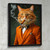 Vintage Ginger Cat In A Suit Animal Wall Art Print Cat Poster Ginger Cat Print (