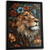 Majestic Floral Lion Print Animal Wall Art Print Home Decor Floral Lion Picture